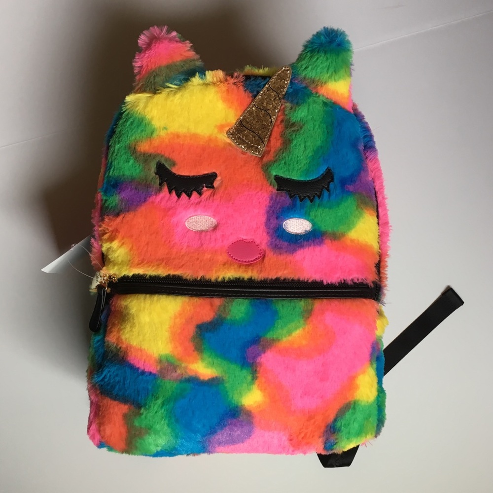 Multi Color Betsey Johnson Unicorn 濾 Fur Backpack
